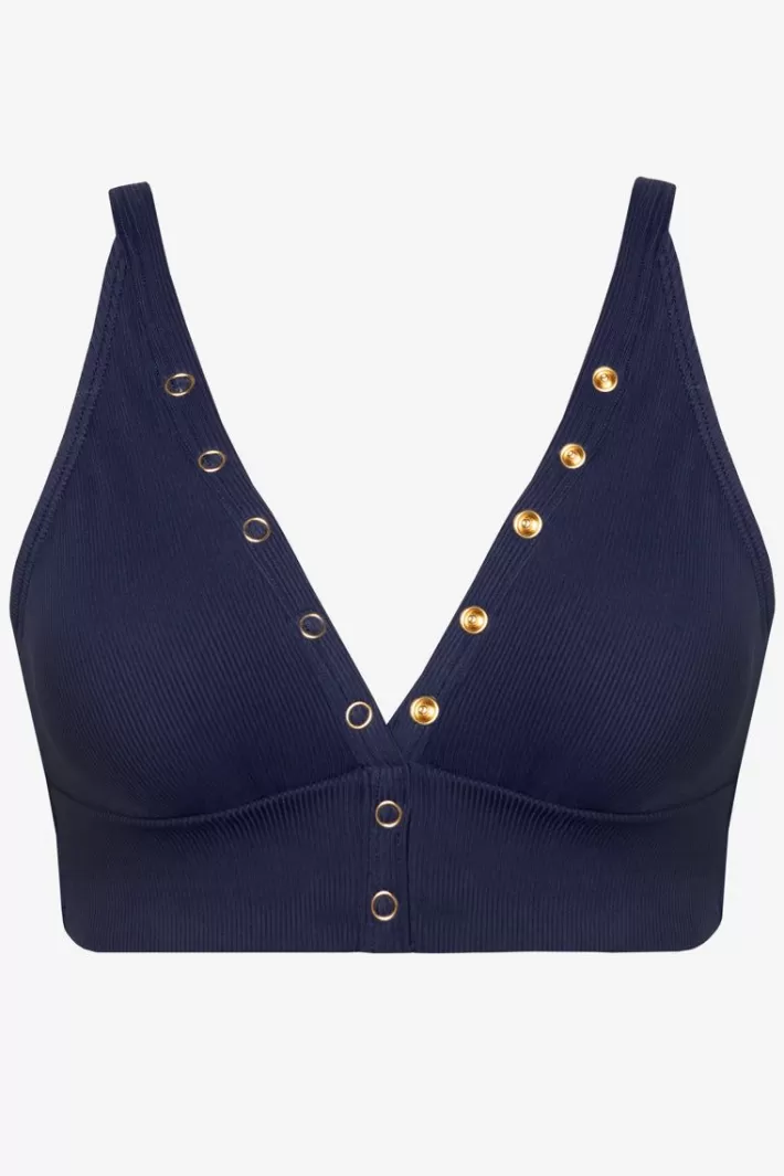 Hot Robin Piccone Amy Halter Top Navy