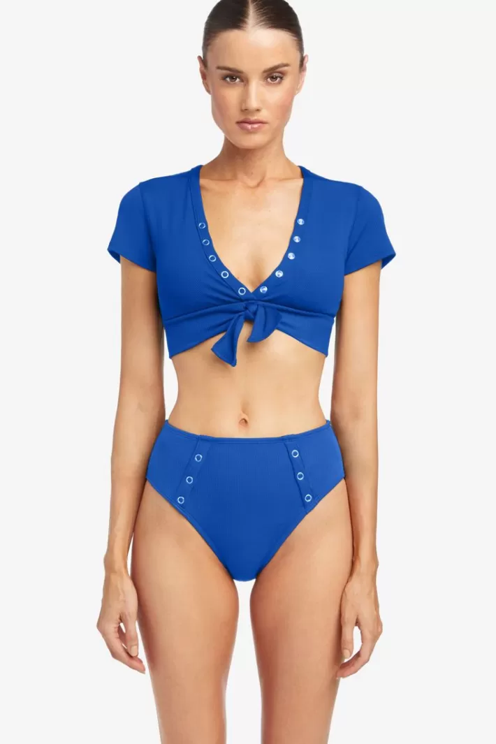 Sale Robin Piccone Amy Raglan Bikini Top Lapis