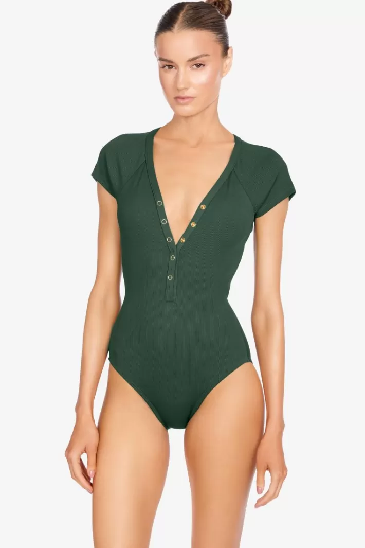 Best Sale Robin Piccone Amy Raglan One Piece Licorice | Bonsai