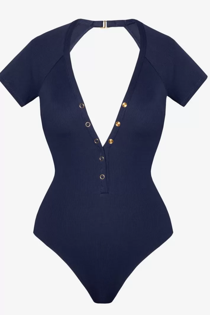 Best Sale Robin Piccone Amy Raglan One Piece Navy