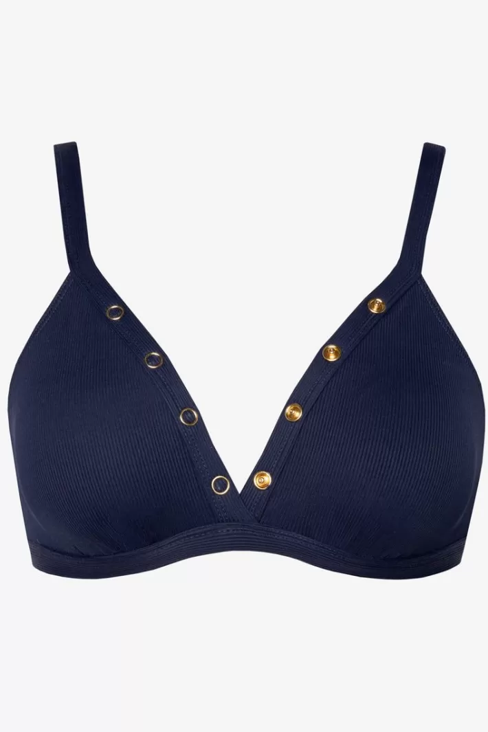 Outlet Robin Piccone Amy Triangle Bikini Top Navy