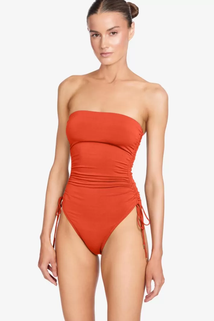 Sale Robin Piccone Aubrey Bandeau One Piece Persimmon | Poppy | Iceberg