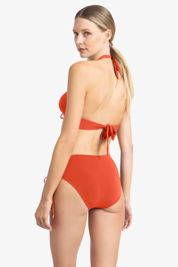 Fashion Robin Piccone Aubrey Halter Bikini Top Persimmon | Iceberg | Poppy