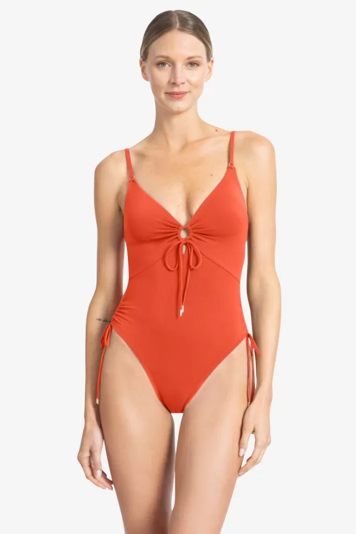 Discount Robin Piccone Aubrey Keyhole One Piece Persimmon | Iceberg | Poppy