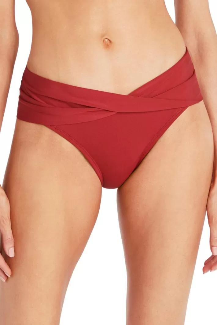 Store Robin Piccone Aubrey Twist Bikini Bottom Brick | Pine