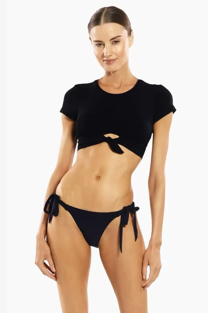 Outlet Robin Piccone Ava Cheeky Tie Bikini Bottom Black