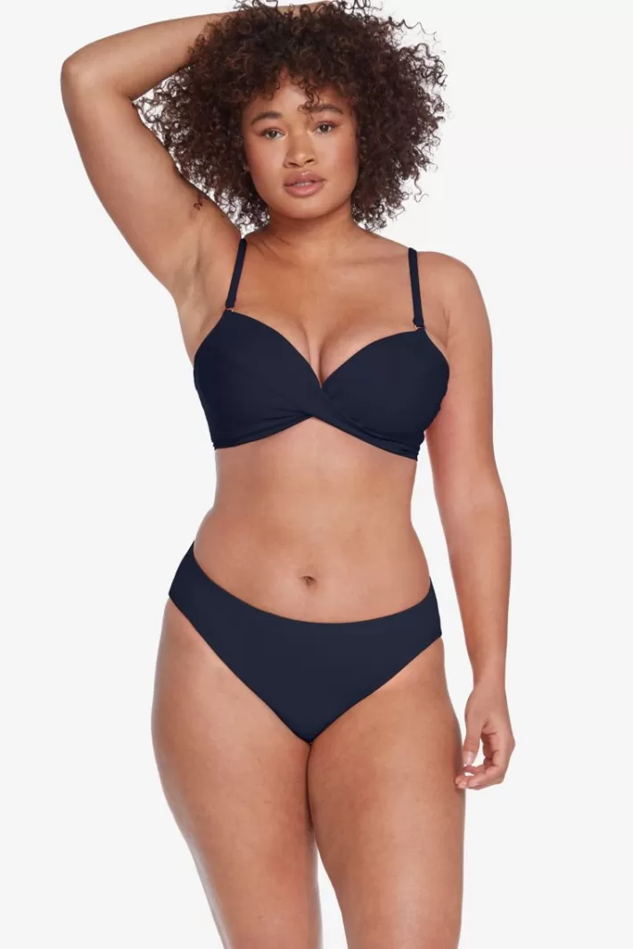 Outlet Robin Piccone Ava D-Cup Twist Bikini Top Black | Navy | Fiery Red