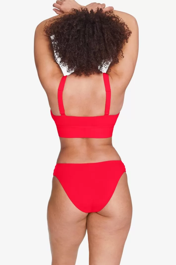 Clearance Robin Piccone Ava High Leg Bikini Bottom Fiery Red | Black