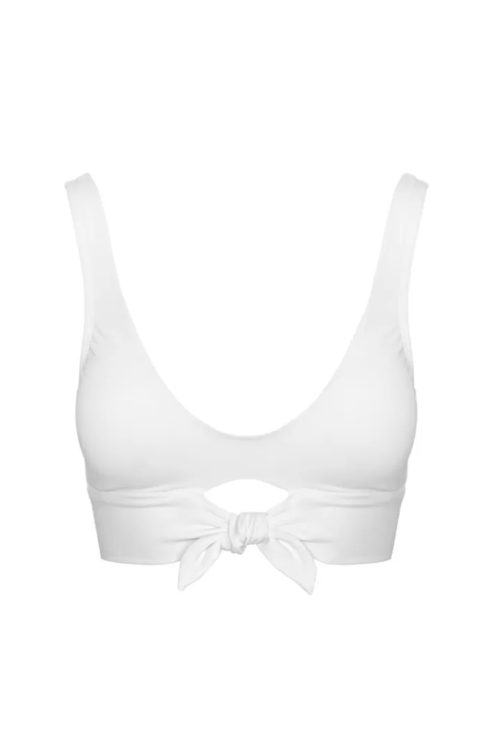 Sale Robin Piccone Ava Knot Bikini Top White