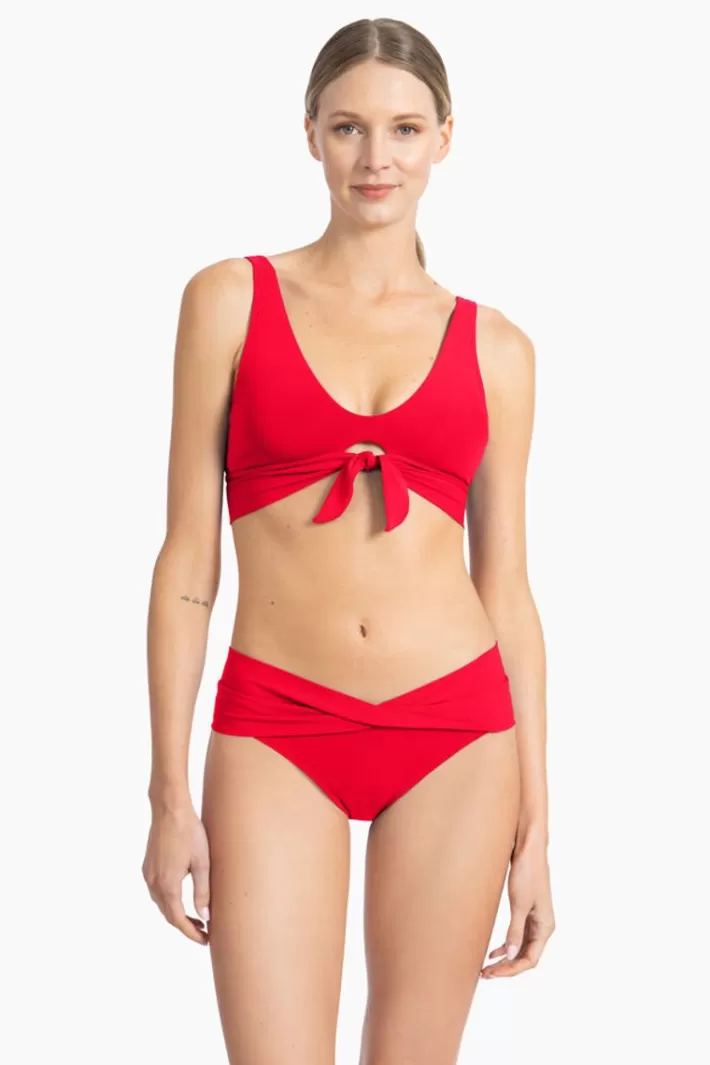 Cheap Robin Piccone Ava Twist Bikini Bottom Black | Fiery Red | Navy | White