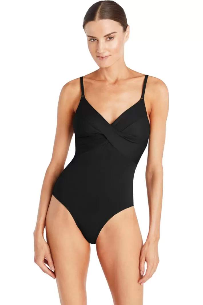 Shop Robin Piccone Ava Twist One Piece Pine | Black | Brick