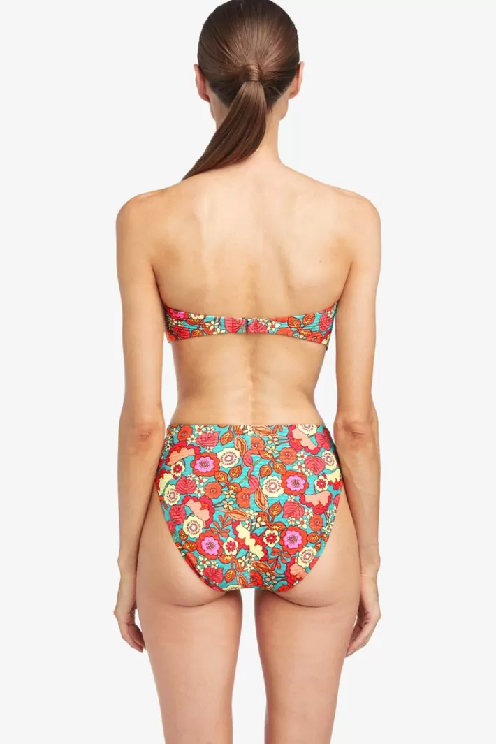 New Robin Piccone Bibi Bandeau Bikini Top Iceberg Multi