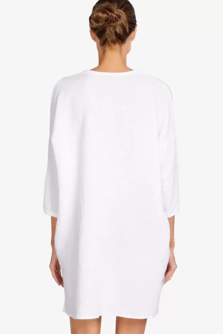 New Robin Piccone Emily V-Neck Tunic White | Black