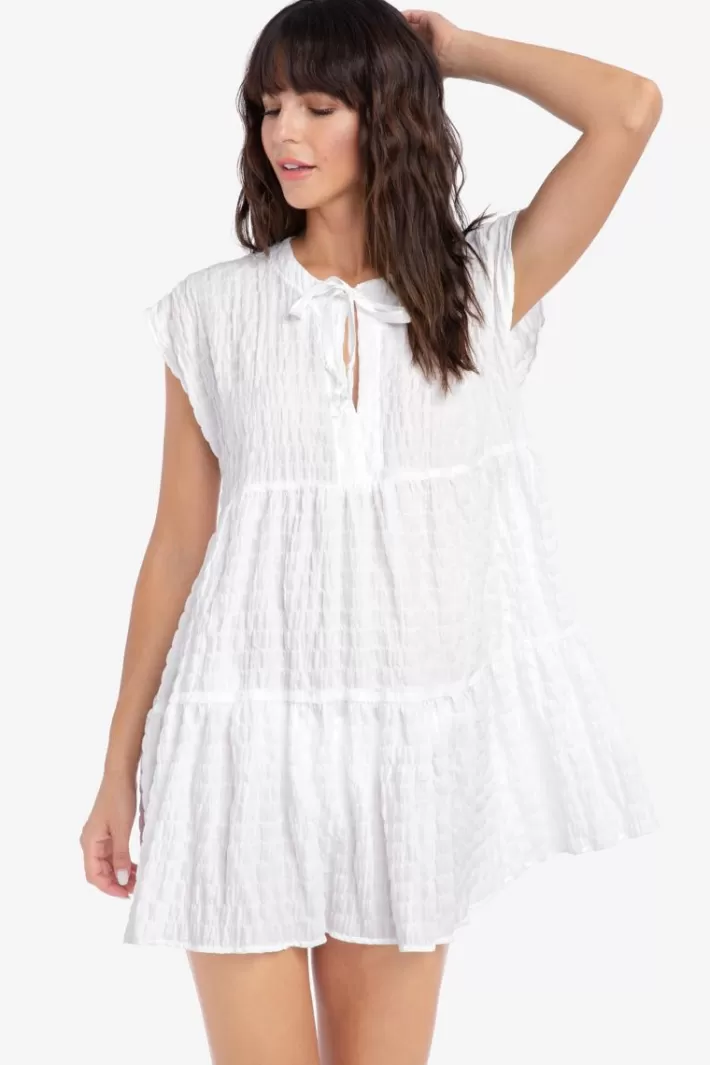 Fashion Robin Piccone Fiona Flouncy Dress White | Black