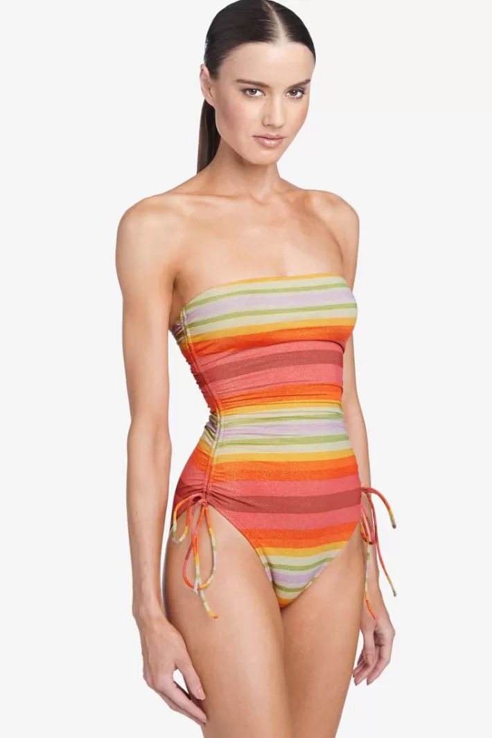 Best Robin Piccone Greta Bandeau One Piece Persimmon Multi