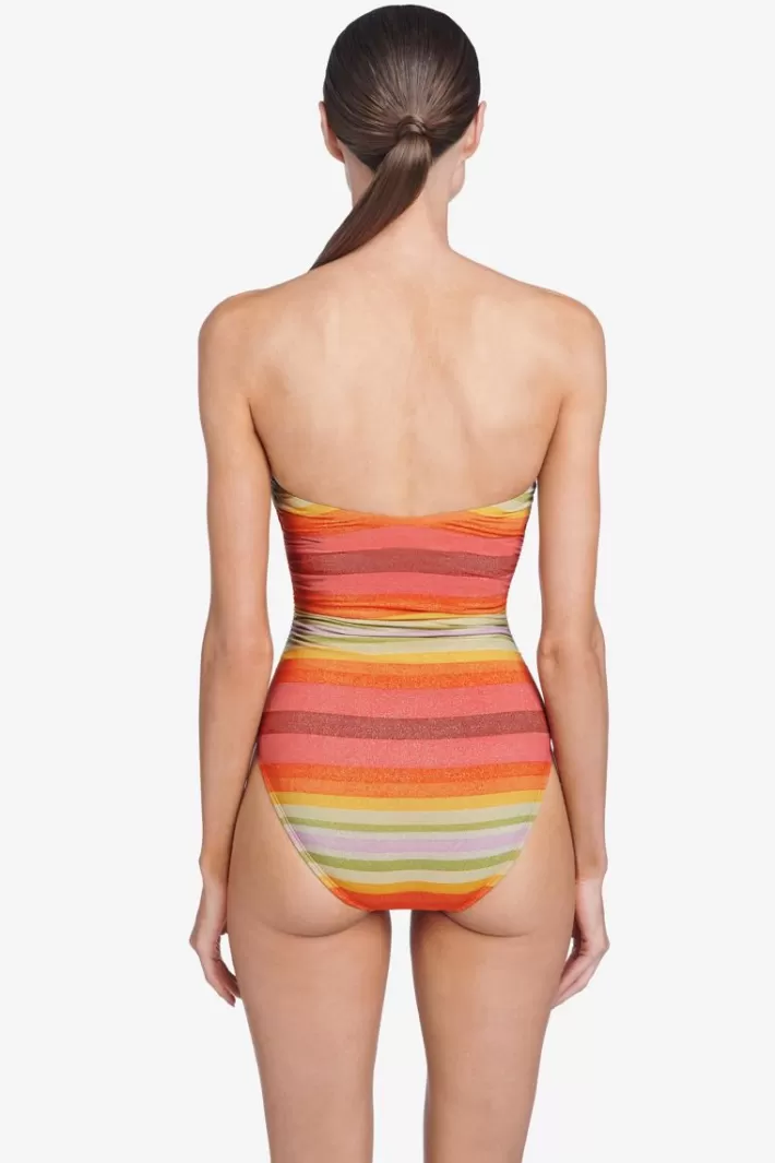 Best Robin Piccone Greta Bandeau One Piece Persimmon Multi