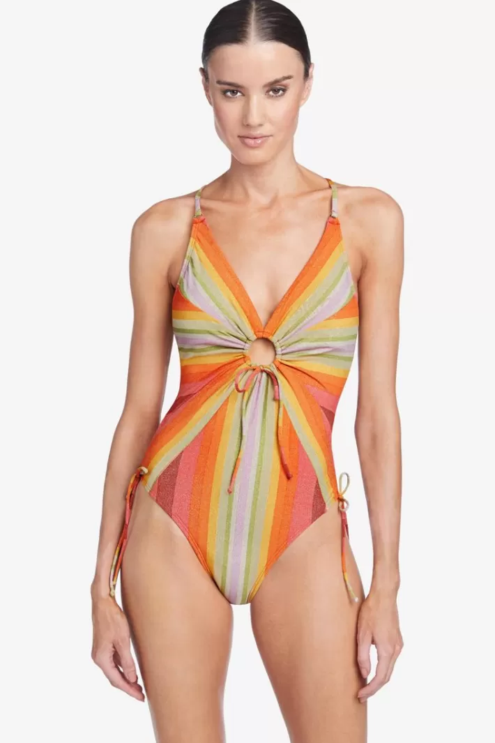 Online Robin Piccone Greta Keyhole One Piece Persimmon Multi