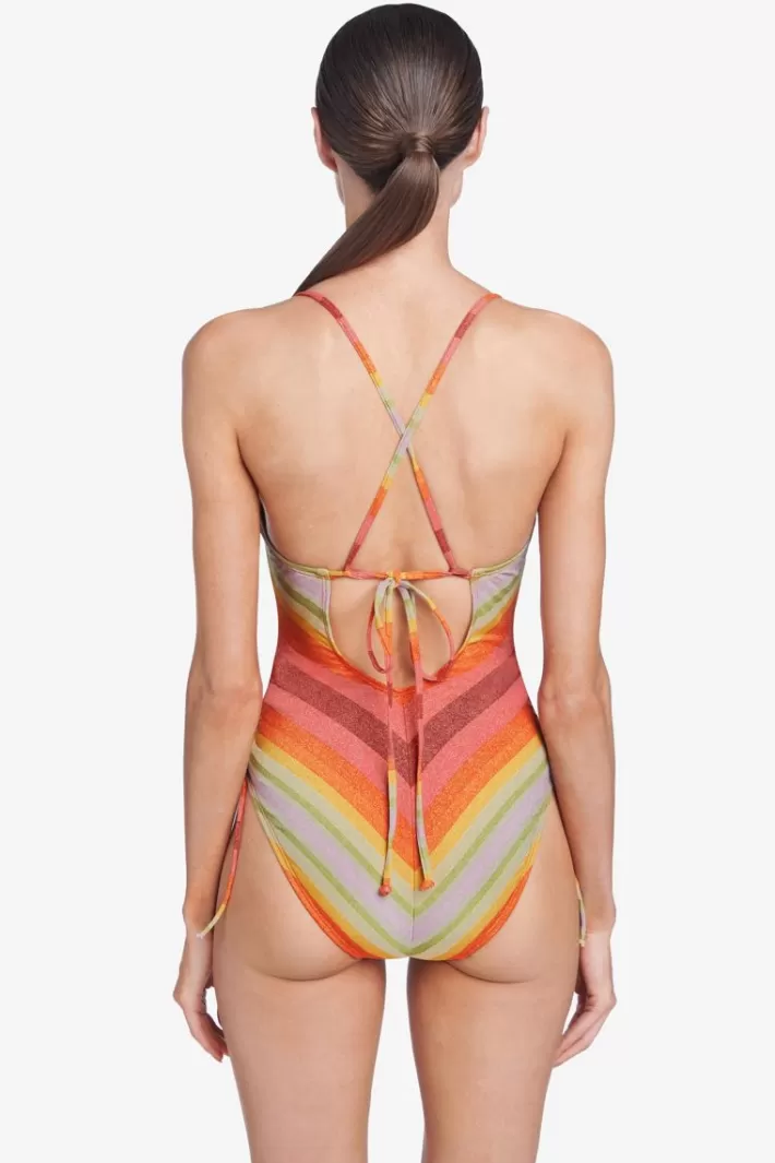 Online Robin Piccone Greta Keyhole One Piece Persimmon Multi