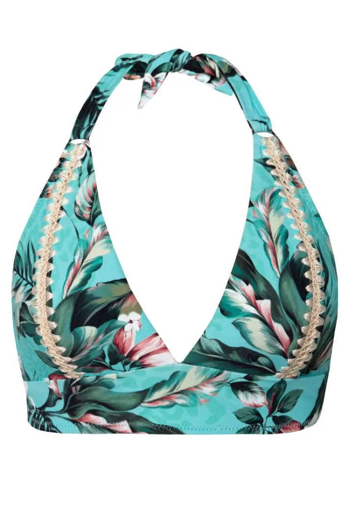 Discount Robin Piccone Mai Halter Top Aqua