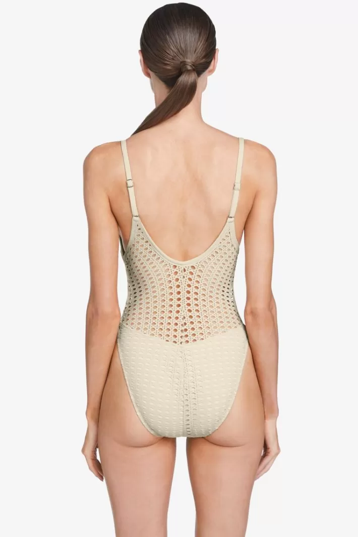 Hot Robin Piccone Marlow One Piece Ecru