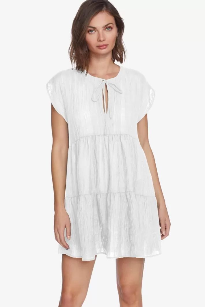 New Robin Piccone Michelle Flouncy Dress White | Black