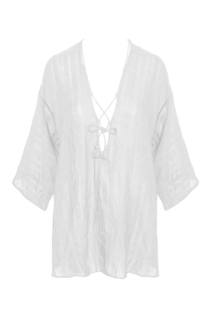 New Robin Piccone Michelle Tunic Black | White | Ecru