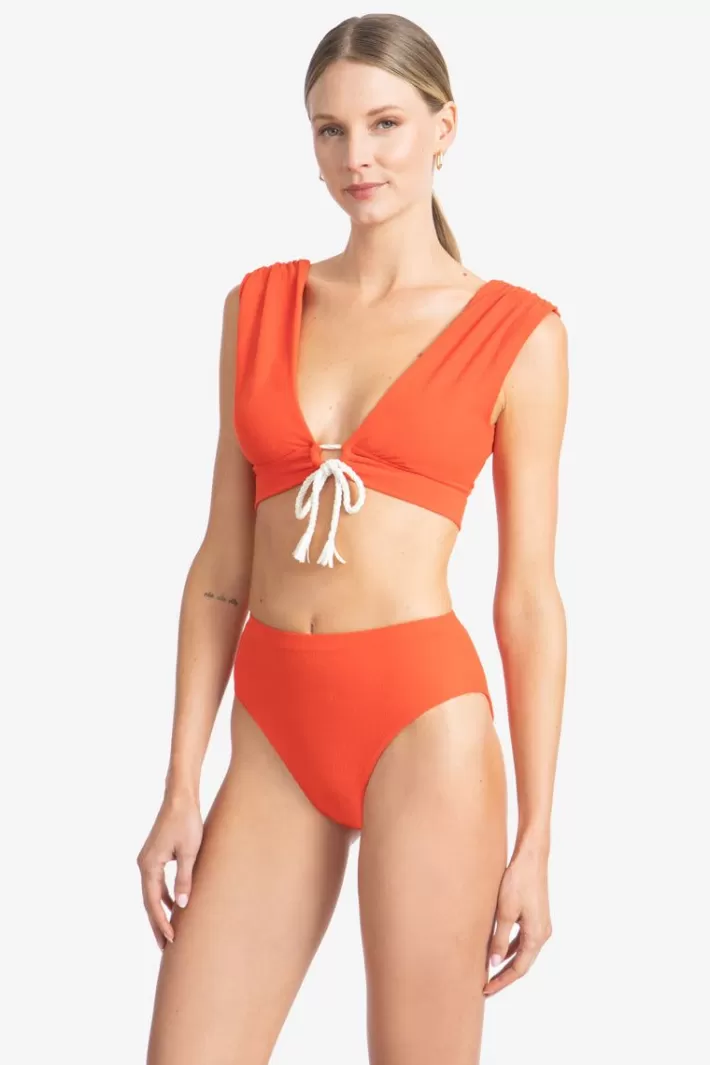 Outlet Robin Piccone Soliel High Waist Bikini Bottom Marmalade